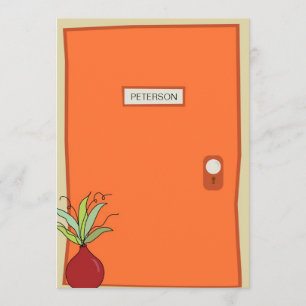 Orangefarbene Türbewegung Ankündigung