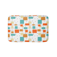 Orangefarbene türkisfarbene Quadrate Retro-Muster 