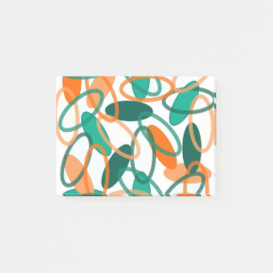 Orangefarbene und Aquamarine Ovale Post-it Klebezettel