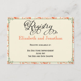 Orangefarbene und Aquamarine rustikale Hochzeitska Begleitkarte