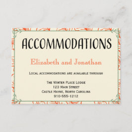 Orangefarbene und Aquamarine rustikale Hochzeitska Begleitkarte