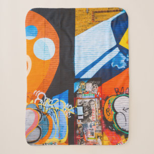 Orangefarbene und blaue Graffiti Sherpadecke