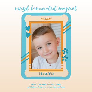 Orangefarbene und blaue Liebe, das Foto Magnet