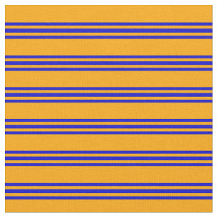 Orangefarbene und blaue Streifen/Linienmuster Stoff