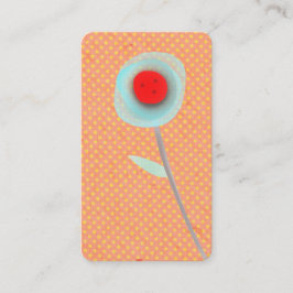 Orangefarbene und bläuliche gelbe Polka-Punkte Visitenkarte