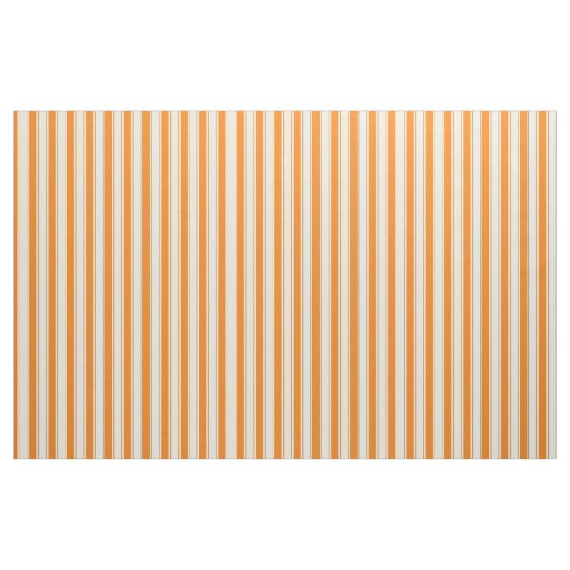 Orangefarbene und cremefarbene Streifen Stoff (Fat Quarter (45,7 x 55,9 cm))