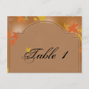 Orangefarbene und gelbe Herbstlaube Hochzeitsszene Postkarte