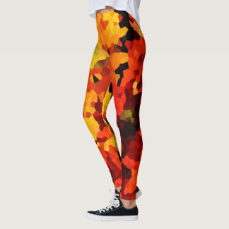 Orangefarbene und gelbe Sonnenblumen Leggings