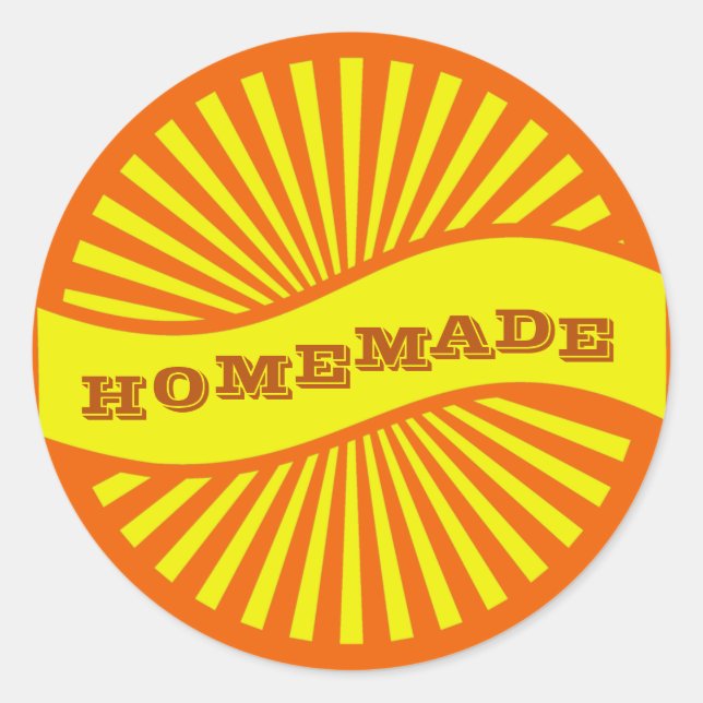 Orangefarbene und gelbe Sonnenbrille, hausgemachte Runder Aufkleber (Vorderseite)