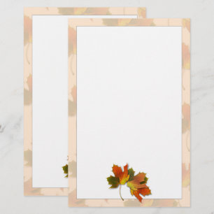 Orangefarbene und goldene Herbstblätter Briefpapier