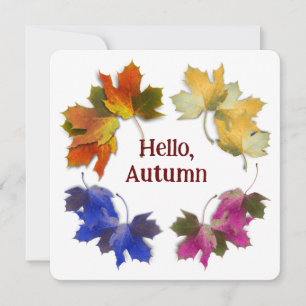 Orangefarbene und goldene Herbstblätter Einladung