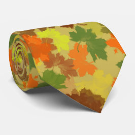 Orangefarbene und goldene Herbstblätter Krawatte