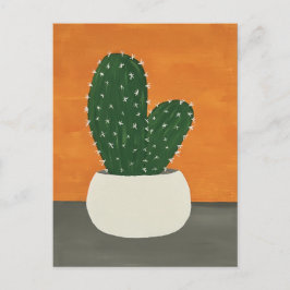 Orangefarbene und graue Acrylkakteen Postkarte