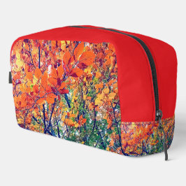 Orangefarbene und grüne Blätter Waschbeutel