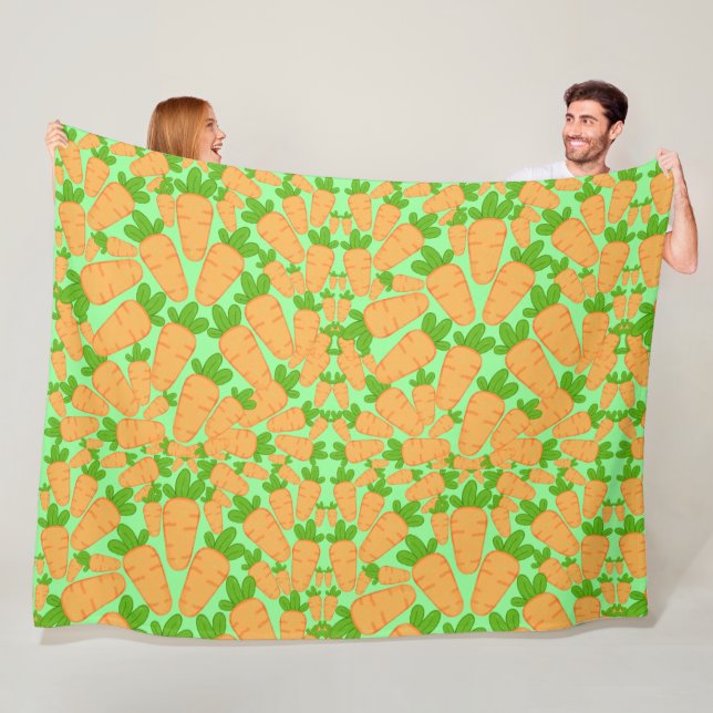 Orangefarbene und grüne Karotten Fleecedecke (Beispiel)
