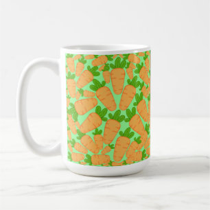Orangefarbene und grüne Karotten Kaffeetasse