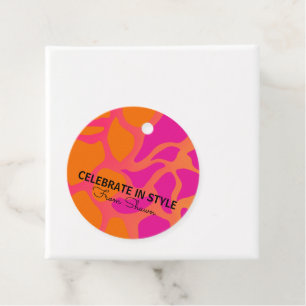 Orangefarbene und heiß rosa Gradient feiern im Sti Geschenkanhänger