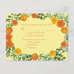 Orangefarbene und hellgelbe Rose Postkarte