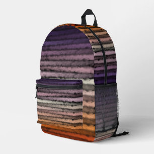 Orangefarbene und Lila salzige Wasserfarben Bedruckter Rucksack