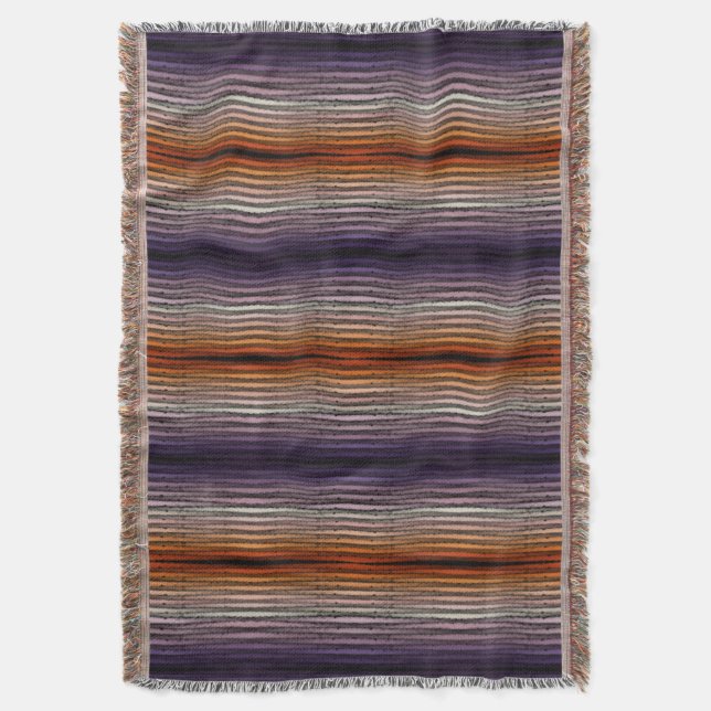 Orangefarbene und Lila salzige Wasserfarben Decke (Vorderseite Vertikal)