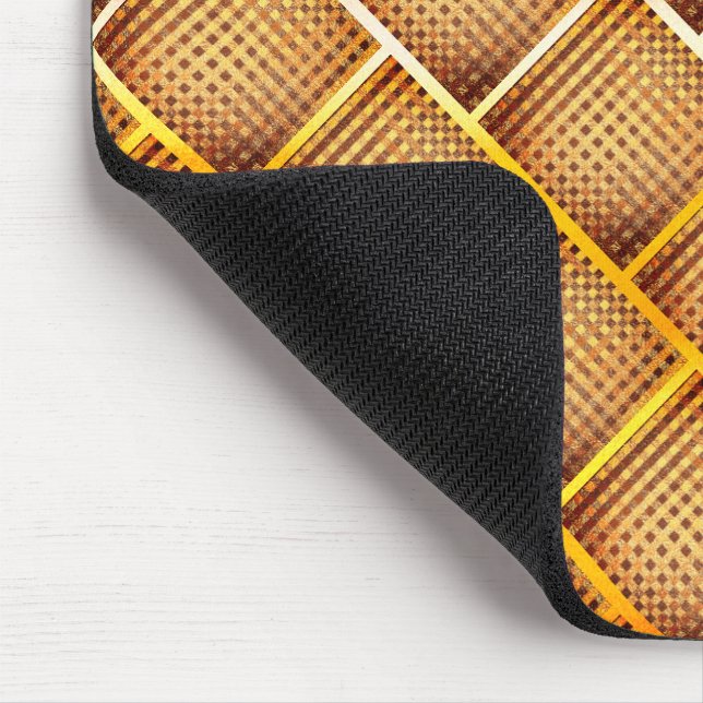 Orangefarbene und ockerfarbene Plätze mit abstrakt Mousepad (Ecke)