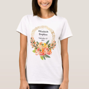 Orangefarbene und rosa Blumenzwiebeln T-Shirt