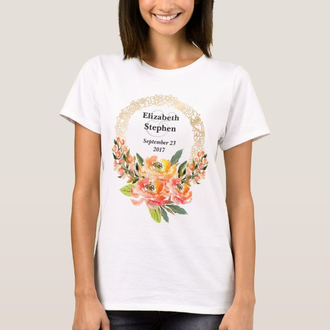 Orangefarbene und rosa Blumenzwiebeln T-Shirt (Vorderseite)
