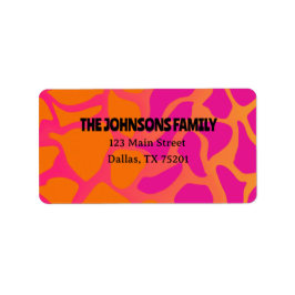 Orangefarbene und rosa glänzende Rücksendeadressen Adressaufkleber