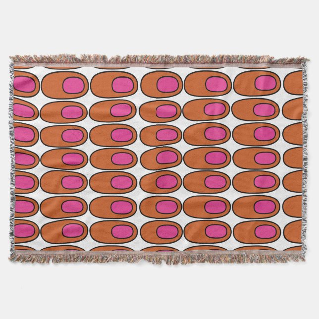 Orangefarbene und rosa Ovale Decke (Vorderseite)