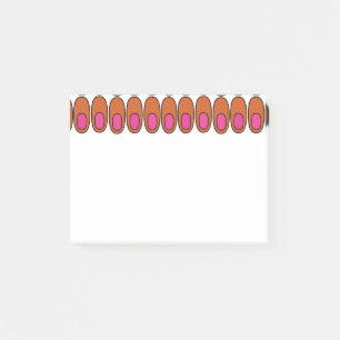 Orangefarbene und rosa Ovale Post-it Klebezettel