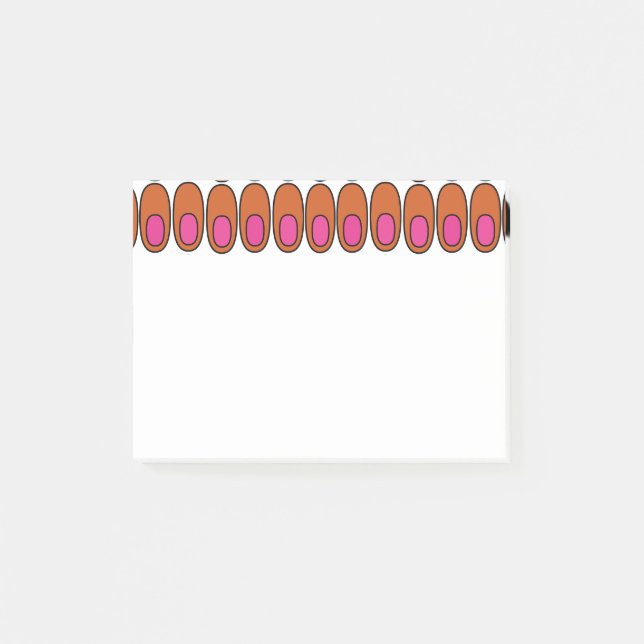 Orangefarbene und rosa Ovale Post-it Klebezettel (Vorderseite)
