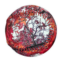 Orangefarbene und rote Blätter Baseball