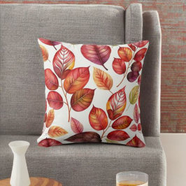 Orangefarbene und rote, lebendige Herbstlaube werf Kissen