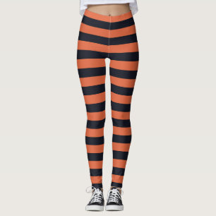 Orangefarbene und schwarz gestrichene Leggings