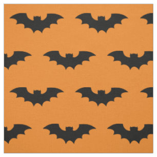 Orangefarbene und schwarze Halloweengewebe mit Fle Stoff