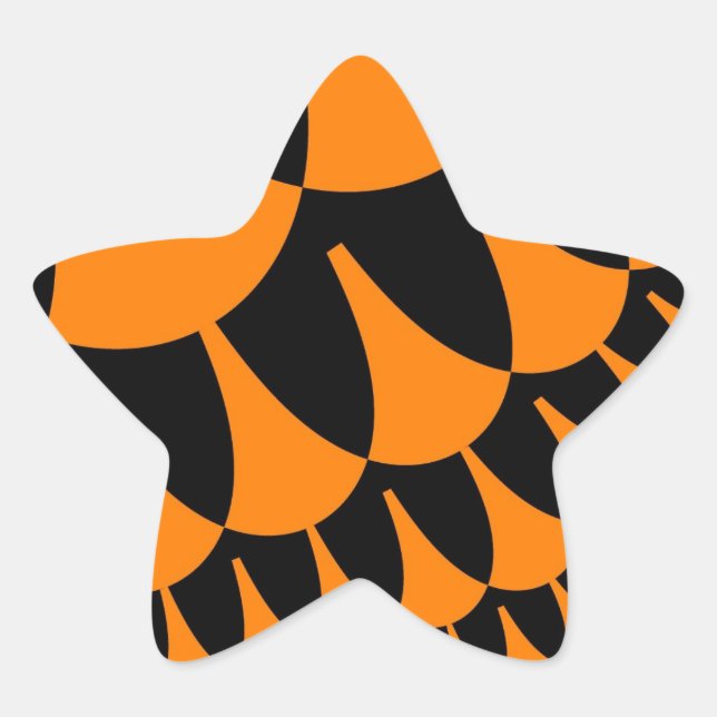 Orangefarbene und schwarze Skala Stern-Aufkleber (Vorderseite)