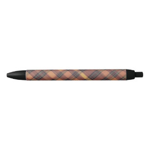 Orangefarbene und schwarze Tartan, ein warmes und  Kugelschreiber