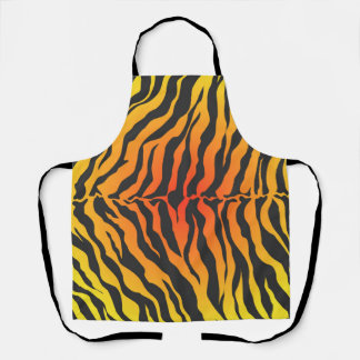 Orangefarbene und schwarze Tiger Streifen Schürze