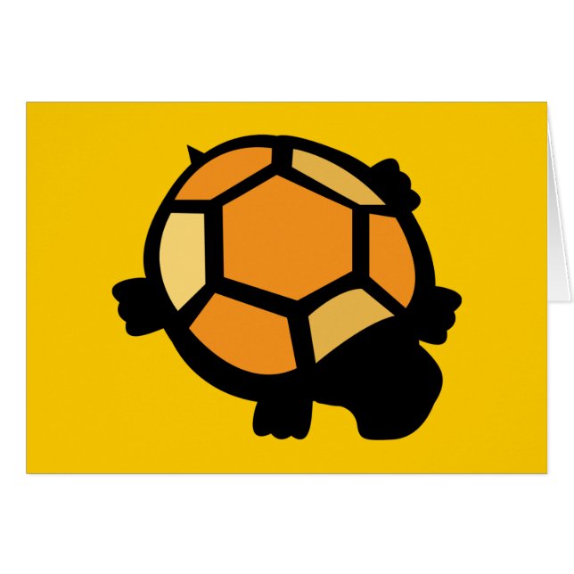 Orangefarbene und schwarze Turtelkarte (Vorderseite (Horizontal))
