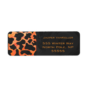 Orangefarbene und schwarze Zebra-Monogramm