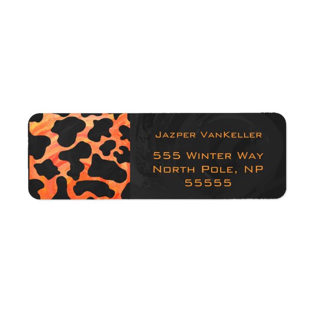 Orangefarbene und schwarze Zebra-Monogramm (Vorne)