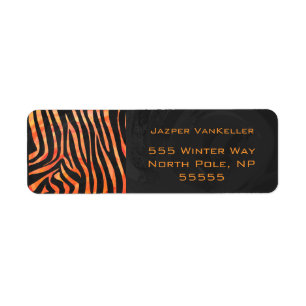 Orangefarbene und schwarze Zebra-Monogramm
