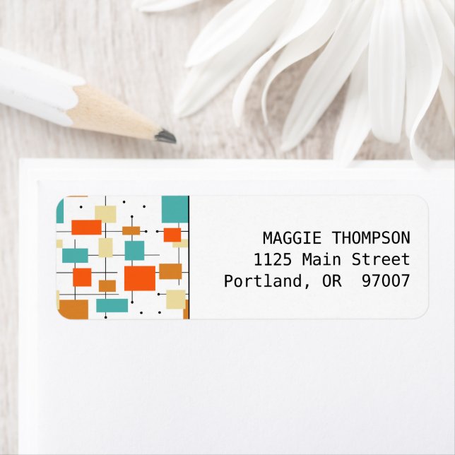 Orangefarbene und türkisfarbene Plätze Mitte des J (Insitu)