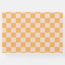 Orangefarbene und ungebleichte Seidenkarton Gästebuch