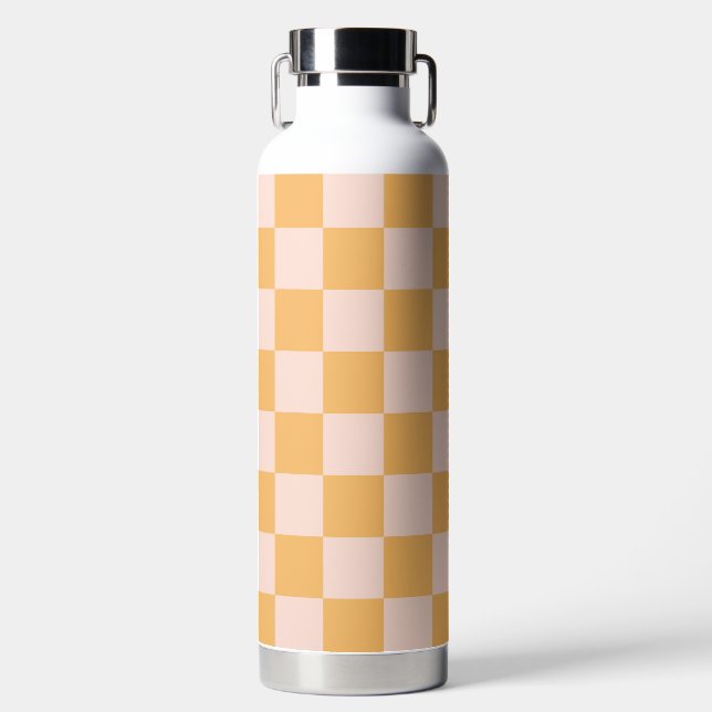 Orangefarbene und ungebleichte Seidenkarton Trinkflasche (Vorderseite)
