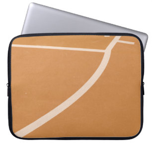 Orangefarbene und weiße Basketballfelder Laptopschutzhülle