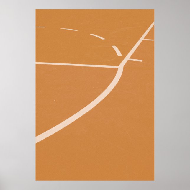 Orangefarbene und weiße Basketballfelder Poster (Vorne)