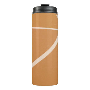 Orangefarbene und weiße Basketballstraßen Thermosbecher