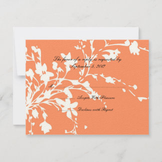 Orangefarbene und weiße Blume HochzeitsrSVP RSVP Karte