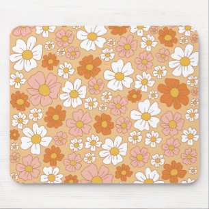 Orangefarbene und weiße Blumenmousepads Mousepad